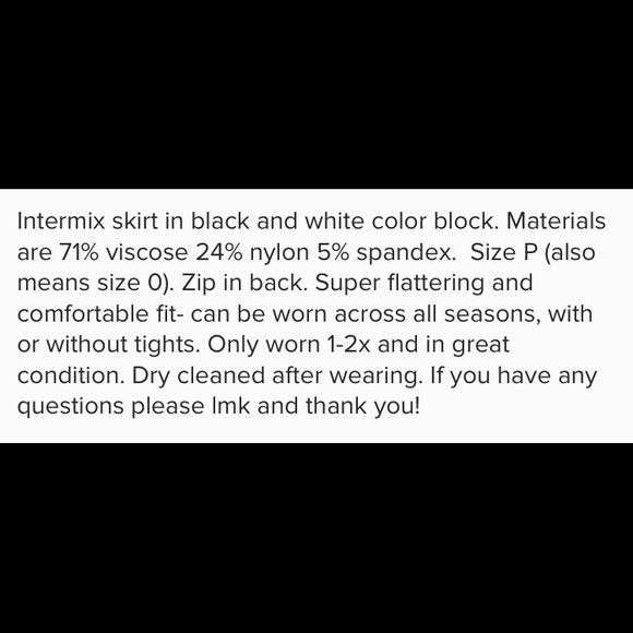 Intermix black and white skirt p xs 0 - Picture 5 of 6